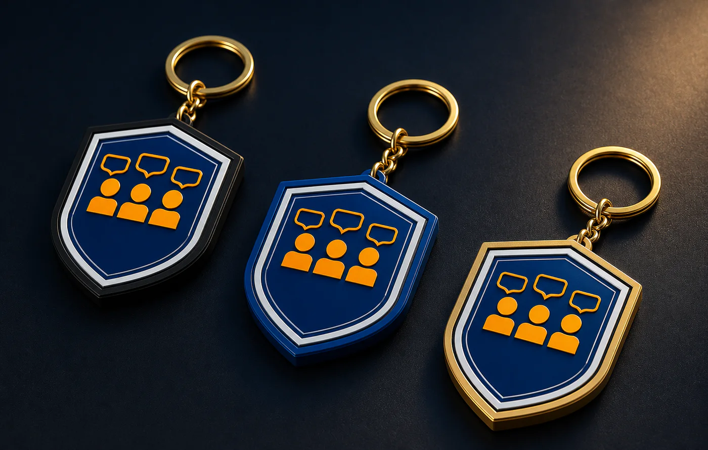 Custom Shield+ branded keychains